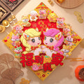 Chinese New Year Fu Door Decor | 12 Zodiac “福到我家” Diamond Red Gold Wall Sticker