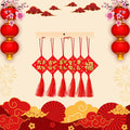 Lunar New Year Fu Hanging Tassel Decor | Red Gold Blessing Ornament Set