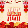 Lunar New Year Red Tassel Hanging Decor Set of 6 | Spring Festival Lucky Ornaments